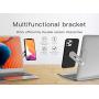 HAII Notebook Screen Side Cell Phone Holder,Laptop Stand Mount Aluminum Shrink Bracket Flexible Expansion Tablet,Foldable for Most Laptops and Smartphone,Silve Gray