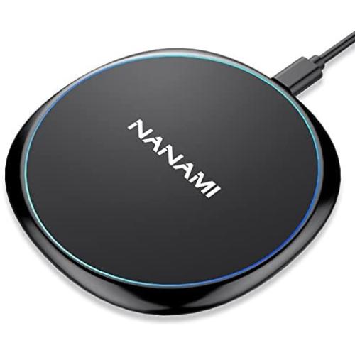 Fast Wireless Charger, NANAMI 7.5W Charging Pad Compatible iPhone SE/11/11 Pro/11 Pro Max/XS Max/XS/XR/X/8 Plus,10W Qi Charger for Samsung S20 S10 S9 S8 S7 Note 10+/9/8 & New Airpods-Ultra Slim Design