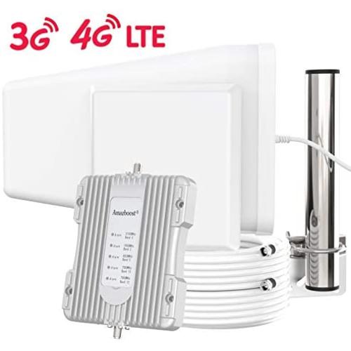 Amazboost Indoor Cell Phone Signal Booster for Home,Supports 5,000 Square Foot Area,All U.S. Carriers - Verizon, AT&T, T-Mobile, Sprint & More-FCC Approved 4G 3G 2G Cell Phone Boost