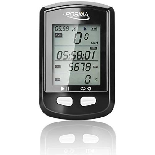 POSMA DB2 Bluetooth GPS Cycling Bike Computer Speedometer Odometer Altimeter Calories Heart Rate Cadence Temperature Route Tracking ANT+, Support Strava, BLE4.0 Smartphone, iPhone Android APP