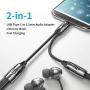 SIYIBAEBY Headphone Adapter Jack Splitter, USB C to 3.5 mm Headphone Jack Adapter, Audio Charge and Music 2 in 1 Aux Cable Compatible, for iPad Pro2018, Google Pixel 2/3/4/2XL/3XL, K1/U7mini/U7, Black
