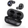 Wireless Earbuds, iTeknic TWS Bluetooth 5.0 Wireless Earbuds IPX8 Waterproof Sport Wireless Earphones with Microphone, Wireless Charging Case, USB-C Quick Charge, Touch Controls for iPhone Android