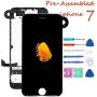 for iPhone 7 Screen Replacement Black, LCD Touch Digitizer Display Dcreen with Front Camera Ear Speaker, Screen Protector and Repair Tools for A1660, A1779, A1778