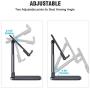 2020 Upgrade Cell Phone Stand, Double Extension Miracase iPad Stand for Desk, Adjustable Desk Phone Holder Compatible with iPhone 11 Xs Xr X 8 Plus SE, All Tablet, Black