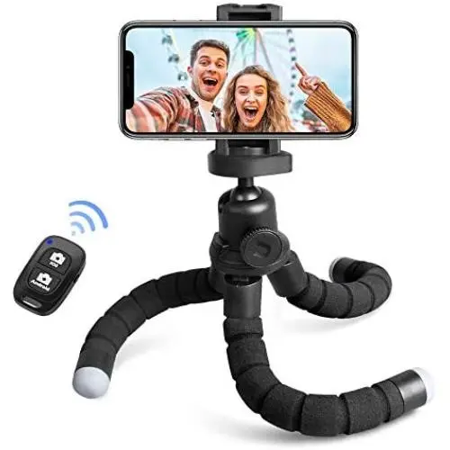 Phone Tripod, Torjim 2020 Version Mini Cell Phone Tripod with Bluetooth Remote Control & Phone Holder, 360°Rotation Flexible Travel Tripod for Smartphone, SLR Camera, Gopro Phone Tripod, Torjim 2020 Version Mini Cell Phone Tripod with Bluetooth Remote Control & Phone Holder, 360°Rotation Flexible Travel Tripod for Smartphone, SLR Camera, Gopro