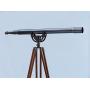 Hampton Nautical ST-0148-Black Floor Standing Oil-Rubbed Bronze Anchormaster 65"-Vintage Scope-Old Telescope