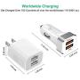 QC 3.0 Car Charger for iPhone XR/8/7/6/Plus/Xs/XS/Max/X/11, Powerful Dual USB iPhone Car Chargers Adapter QC3.0 + 2.4A,Fast Dual USB Port Wall Charger Phone Charger Block Cube,2 X MFI Certified Cables