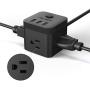 Power Strip with USB, Small Outlet Strip JSVER USB Power Strip, Travel Power Strip 3 USB Ports 3 Outlets,4.92ft Power Extension Cord for iPhone Xs/XR/X/8, Travel, Office, Cruise Ship, Dorm (Black)