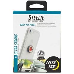 Nite Ize Steelie Dash Mount Kit Plus - Magnetic Car Dash Mount for Smartphones with 2x Holding Power and Restickable Magnet Adapter