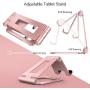 Adjustable iPad Stand, Tablet Stand Holders, Cell Phone Stands, iPhone Stand, Nintendo Switch Stand, iPad Pro Stand, iPad Mini Stands and Holders for Desk (4-10 inch) (Rose Gold)