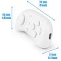 PL-608 Mini Bluetooth Gamepad, Portable Wireless Bluetooth Gaming Controller with Remote Shutter Multimedia Controller, for Mobile Phone, Tablet and PC(White)