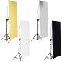 Neewer 35" x 70"/ 90 x 180cm Photo Studio Gold/Silver & Black/White Flat Panel Light Reflector with 360 degree Rotating Holding Bracket and Carrying Bag