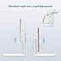 Cell Phone Stand, BoYata Adjustable Desk Phone Stand, Foldable Mobile Phone Holder Compatible with iPhone Xs Max Xr 8 7 6 6S Plus SE 5 5S 5C Charging, Accessories Desk, Other 4-7.9" Smart Phones-White