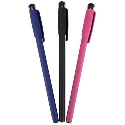 Targus Stylus Pen for Tablets, Apple iPads, Samsung Galaxy, and ALL Touchscreen devices with Slim Durable Rubber Tip - 3 Pack - Black/Blue/Red (AMM0601TBUS)