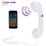 Cell Phone Handset, Retro Telephone Handset 3.5 mm Wired Anti Radiation Noise Reduction Receivers for iPhone, Android Mobile Phones, Smartphone (White)