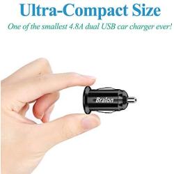 USB Car Charger,Bralon 2-Pack Mini 24W/4.8A Dual USB Fast Car Charger Flush Fit Compatible with iPhone 11/11 Pro/XS/Xr/X/8 7 6 S Plus,Galaxy Note S10 S9 S8 S7,iPad,Mp3&More