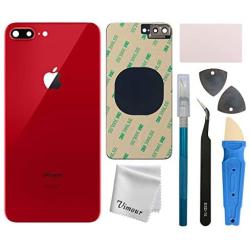 Vimour Back Glass Replacement for iPhone 8 Plus 5.5 Inches All Carriers with Pre-Installed Camera Lens, Bracket, Adhesive and Repair Tool Kits (Red)