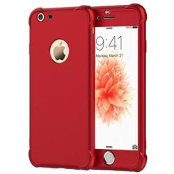 ORETECH iPhone 6S Plus Case, iPhone 6 Plus/6S Plus Case with [2 x Tempered Glass Screen Protector] 360° Shockproof Protective Hard PC+Soft TPU Silicone Cover for iPhone 6 Plus/6s Plus - 5.5 Red