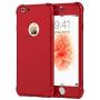 ORETECH iPhone 6S Plus Case, iPhone 6 Plus/6S Plus Case with [2 x Tempered Glass Screen Protector] 360° Shockproof Protective Hard PC+Soft TPU Silicone Cover for iPhone 6 Plus/6s Plus - 5.5 Red