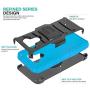 CasemartUSA Phone Case for [LG Premier Pro Plus (L455DL)], [Refined Series][Sky Blue] Cover with Kickstand & Holster for LG Premier Pro Plus (Tracfone, Simple Mobile, Straight Talk, Total Wireless)