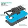 CasemartUSA Phone Case for [LG Premier Pro Plus (L455DL)], [Refined Series][Sky Blue] Cover with Kickstand & Holster for LG Premier Pro Plus (Tracfone, Simple Mobile, Straight Talk, Total Wireless)