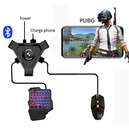 LFJNET (Upgraded Version) PUBG Mobile Gamepad Controller Gaming Keyboard Mouse Converter for Android Phone to PC Bluetooth Adapter Converter + Mouse and Keyboard Set