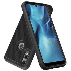 Dahkoiz Case for Motorola Moto E 2020 Case, Sturdy Durable Armor Defender Cover Dual Layer Hybrid Protective Phone Case for Motorola Moto E 2020, Black