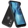 Dahkoiz Case for Motorola Moto E 2020 Case, Sturdy Durable Armor Defender Cover Dual Layer Hybrid Protective Phone Case for Motorola Moto E 2020, Black