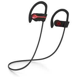 SENSO Bluetooth Wireless Headphones, Best Sports Earphones w/Mic IPX7 Waterproof HD Stereo Sweatproof Earbuds for Gym Running Workout 8 Hour Battery Noise Cancelling Headsets HiFi Cordless Headphones