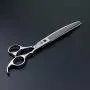 Purple Dragon 7.5 inch Professional Silver Downward Curved Pet Grooming Thinning Scissors - Dog Dense Tooth Blending Shears - Perfect for Pet Groomer or Family DIY Use Purple Dragon 7.5 inch Professional Silver Downward Curved Pet Grooming Thinning Scissors - Dog Dense Tooth Blending Shears - Perfect for Pet Groomer or Family DIY Use