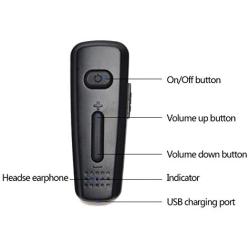 HYS Radio Wireless Bluetooth Earpiece Walkie Talkie Headset Wireless Dongle 2 Way Radio Earpiece for Two Way Radio Kenwood Baofeng UV-5R/888S/UV-5R (Black)