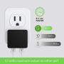 Nekmit Dual Port Ultra Thin Flat USB Wall Charger with Smart IC, Black