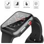 [2-Pack] Julk Black Hard Case for Apple Watch Series 3 / Series 2 Screen Protector 42mm, Hard PC Case Slim Tempered Glass Screen Protector Overall Protective Cover for iwatch Series 3/2