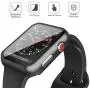 [2-Pack] Julk Black Hard Case for Apple Watch Series 3 / Series 2 Screen Protector 42mm, Hard PC Case Slim Tempered Glass Screen Protector Overall Protective Cover for iwatch Series 3/2