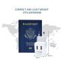 Europe Travel Adapter, Ceptics Ultra Compact Dual USB Power Plug - for European Type C - 3 Inputs - iPhone, Laptop, Galaxy, Cell Phones, Camera Chargers, iWatch & More - CTU-9C