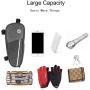 XIGUTI Bike Triangle Frame Storage Bag for Women Men.Waterproof Bicycle Crossbar Bag Accessories Detachable Longer Version Saddle Frame Pouch Reflective Trim Carrying Long tools