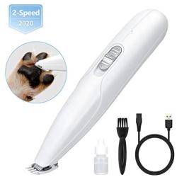 GASUR Dog Clippers, Professional 2-Speed Dog Trimmers Clippers, Cordless Low Noise Dog Grooming Clippers Kit, Rechargeable Electric Pet Clippers for Small Dogs Cats Around Face, Paws, Eyes, Ears, Rump