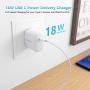 18W USB C Fast Charger for Apple iPad Pro 2020/2018 12.9 iPad Pro 11, Google Pixel 2 3 4 3A Pixel XL 2XL 3XL 4XL Samsung Galaxy S9 S8 Note10 9, 18W USB C Power Adapter with 6.6ft USB C to C Cable