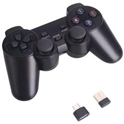 Haihuic 2.4G Wireless Controller Gamepad Dual Vibration Joystick for Playstation 3 Computer PC Android Smart TV Set Top Box OTG Type-C Smartphone and Tablet