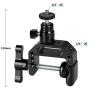 CAMVATE Heavy-Duty C Clamp Articulated 1/4"-20 Ball Head Support Holder (Black Locking Knob)