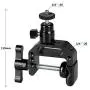CAMVATE Heavy-Duty C Clamp Articulated 1/4"-20 Ball Head Support Holder (Black Locking Knob)