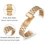 STIROLL Thin Replacement Band Compatible for Apple Watch 38mm 40mm 42mm 44mm, Stainless Steel Metal Wristband Women Men for iWatch 5/4/3/2/1 (Gold, 38mm/40mm)