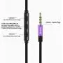 Headphones in-Ear Earbuds Earphones, 3.5mm Metal Housing Best Wired Bass Stereo Headset Built-in Mic/Hands-Free/Volume Control+Carrying Bag+2 Pair Earbuds (Purple)