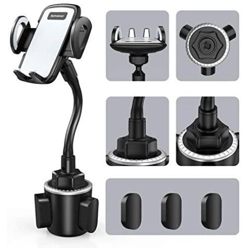 Car Cup Holder Phone Mount, Sopownic Cup Phone Holder for Car Universal Adjustable Gooseneck Car Phone Holder for iPhone 11 Pro/11/X/8/7/6s/ Galaxy S10/S9/Note 10/9/8 GPS and More