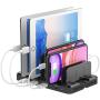 Alxum USB C Charging Station for Multiple Devices, Multi Ports Charging Dock Station with Quick Charge 3.0+USB C Ports, Transformable Wall Mount Charger, for Cell Phone, Tablet, and Other USB Devices