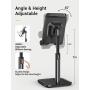 Cell Phone Stand [ Upgraded Height and Angle Adjustable ], YIKA Desk Phone Holder, Cradle [ Thick Case Friendly ], Compatible with All Mobile Phones/Kindle/Tablet/iPhone/Switch (4-9.7in)