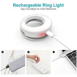 QIAYA Selfie Light Ring Lights LED Circle Light Cell Phone Laptop Camera Photography Video Lighting Clip On Rechargeable
