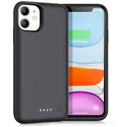Trswyop Battery Case for iPhone 11,Upgrade 6800mAh Portable Charging Case for iPhone 11 Rechargeable Backup External Battery Pack Extended Battery Protective Charger Case(6.1 inch)-Black