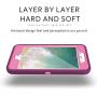 MXX iPhone 8 Plus Heavy Duty Protective Case with Screen Protector [3 Layers] Rugged Rubber Shockproof Protection Cover for Apple iPhone 7 Plus - iPhone 8 Plus/Apple Phone 8+ - Plum/Light Pink