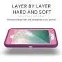 MXX iPhone 8 Plus Heavy Duty Protective Case with Screen Protector [3 Layers] Rugged Rubber Shockproof Protection Cover for Apple iPhone 7 Plus - iPhone 8 Plus/Apple Phone 8+ - Plum/Light Pink